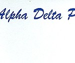 Name Tag, Alpha Delta Pi, Blue Ink, Font:#18