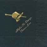 Alpha Chi Omega Napkin, Black, Gold Foil Top Hat, Font PA
