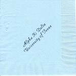 Alpha Xi Delta napkin, Lt Blue, Blue foil, font PA