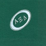 Alpha Xi Delta napkin, Dk Green, White Foil