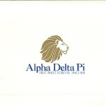 Raised Imprint fold-over note card. 2 colors available at extra charge. Alpha Delta Pi