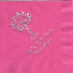 Napkin, Palm Tree #2, Hot Pink, Silver Foil, Font Park Avenue, Delta Delta Delta