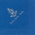 Delta Delta Delta Napkin, Royal Blue, Silver Crest, Font PA