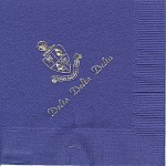 Delta Delta Delta Napkin, Purple, Gold Crest, Font PA