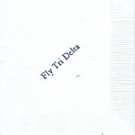 Delta Delta Delta Napkin, White, Blue Foil, Font Garamond