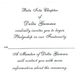 Inside Message, Pledge Bid Invitation Card Font #8