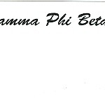 Name Tag, Gamma Phi Beta, Green Ink, Font #18