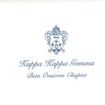 Fold-over Card, R.Blue Thermography (raised Ink) Font # 9, Kappa Kappa Gamma Note Card