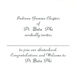 Pi Beta Phi Invitation - Bid Card - Font #2