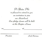 Pi Beta Phi Invitation - Bid Card - Font #2
