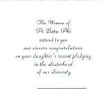 Pi Beta Phi - Parents Congratulation - Font #2