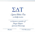 Flat Panel Card,R.Blue Thermography (raised print), Font #9 Sigma Delta Tau
