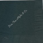 Zeta Tau Alpha Napkin, Black, SilverFoil, Font PA