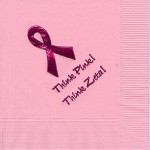 Zeta Tau Alpha Pink Napkin,Hot Pink Foil Ribbon, Font special. Think Pink,Think Zeta,