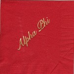 Napkin, Red, Gold Foil Alpha Phi, Font Large #9, Alpha Phi