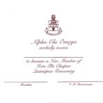 Raised Ink flat card, Wine Thermography (raised print), Font #9 Alpha Chi Omega