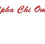 Name Tag, Peel and stick or pin on. Red Ink, Alpha Chi Omega, font:#18