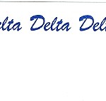 Name tag, Delta Delta Delta, Blue Ink, Font #18