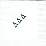 Napkin, White, Dark Green Ink Greek Letters, Delta Delta Delta