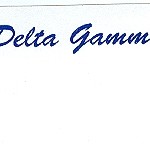 Name tag, Delta Gamma, Blue Ink, Font #18