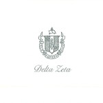 Fold-over Thermography Note Card, Font #9, Delta Zeta