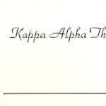 Place Card, White Card, Black Thermography, Kappa Alpha Theta, Font #2