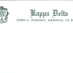 Post Card, White Card stock, Green Ink, Kappa Delta, Fonts #10 &