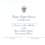 Engraved Flat Card Font #2, Reflex Blue Ink Kappa Kappa Gamma
