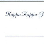 Place Card, White Card, Reflex Blue Thermography, Kappa Kappa Gamma, Font #2