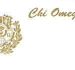 Name Tag, Chi Omega w/crest, Gold Ink, Font:#18