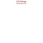 Personal stationery, White paper, Red Thermography, Chi Omega, Font #204