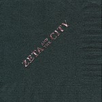 Napkin, Black, Hot Pink Foil, Zeta in the City, Zeta Tau Alpha