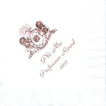 Phi Mu Napkins White with Hot Pink Foil Preference Round