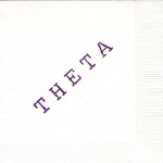 Napkin, White, Purple Foil, Large Theta all caps, Kappa Alpha Theta