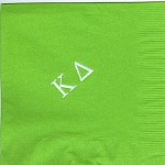 Napkin, Lime, White Foil Greek Letters, Kappa Delta