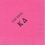 Kappa Delta Napkin, Hot Pink, Black Foil 
