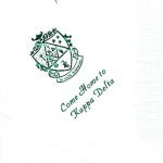 Kappa Delta Napkin, White, Emerald Green Foil Crest, Font PA