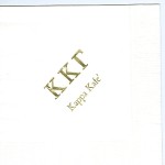 Kappa Kappa Gamma Napkin, White, Gold Foil Greek, Font Garmond