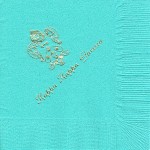 Kappa Kappa Gamma Napkin, Aqua, Gold Foil Crest, Font PA
