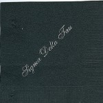 Napkin, Black, Silver Foil Font #8 large, Sigma Delta Tau