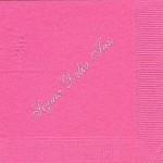 Napkin, Hot Pink, Silver Foil, Font #8 Large, Signa Delta Tau