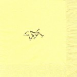 Sigma Delta Tau napkin, Yellow, Gold foil