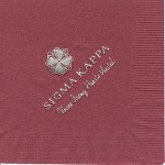 Sigma Kappa Napkin, Wine, Silver foil Hearts United
