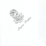 Sigma Kappa Napkin, White, silver foil crest, Font PA
