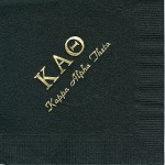 Napkin, Black, Gold Foil Greek Letters, Font PA, Kappa Alpha Theta