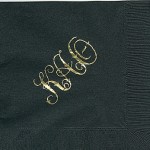 Napkin, Black, Gold Foil, Font: Mono, Kappa Alpha Theta
