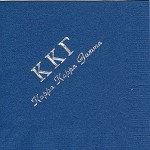 Napkin, Dark Blue, Silver Foil Greek Letter, Font PA, Kappa Kappa Gamma