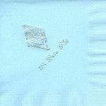 Napkin, Light Blue (discontinued), Silver Foil Crest, Font PA, Pi Beta Phi
