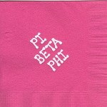 Napkin, Hot Pink, White Foil Bubble Lettering, Pi Beta Phi
