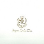 Fold-over card, Gold Thermography, Font #2, Sigma Delta Tau